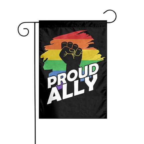 Image of Pride Month LGBTQ Gay Pride Ally Garden Flags 12 x 18 Inches Double-Sided Banner Yard Flag Without Flagpole for Room Festivals Events Party Parades