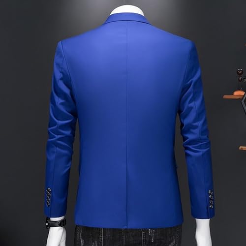Men's Stylish Solid Color Suit Jacket Plus Size Business Casual Versatile Blazer One Button Easy-Match Sport Coat4