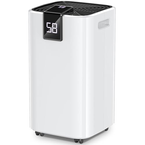 Image of 4000 sq.ft Dehumidifier for Basement, Trazico 45 Pint Dehumidifiers for Home with Drain Hose, Smart Humidity Control, 24H Timer, Auto Defrost, Ideal for Large Room, Bathroom, Bedroom, Garage, Black