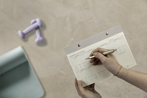 Clairefontaine 116094C - Inspire, Workout planner, Bloc à rivets 24x17cm, Toile du Marais, 60 feuillets imprimés détachables, ass.