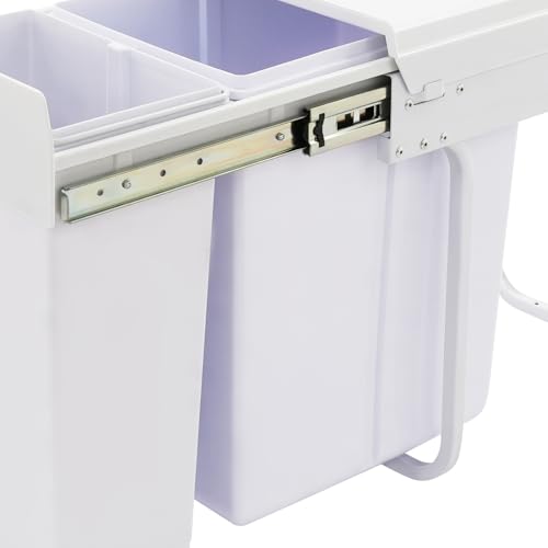 Caneca de basura extraíble bajo gabinete, 20L+10L, rectangular miniatura 6
