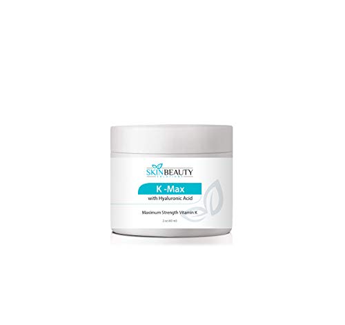 K MAX- Maximim Strength Vitamin K 5% Cream for Stretch Marks, Spider Veins, Puffy Dark Eye Circles, bruises- Works on Legs, Arms, Face, Nose (4oz)