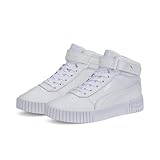 Halbhoher Schaft PUMA Damen Carina 2.0 Mid Sneaker, White White Silver, 39 EU