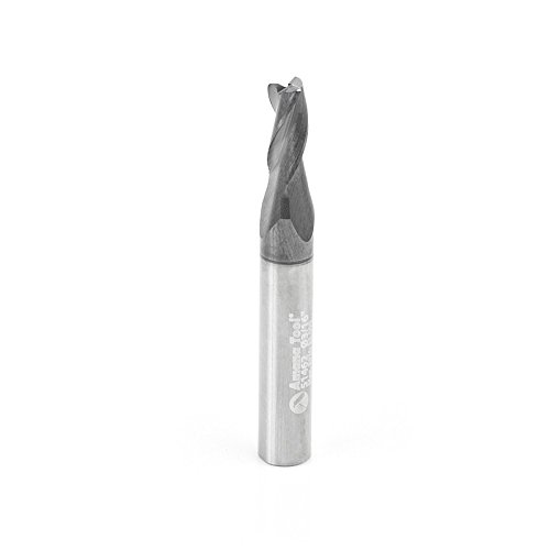 Amana Tool CNC Spiral Router Bit for Steel, 45 Degree Corner Chamfer End Mill, AlTiN Coating, 51462, 3-Flute x 3/16 Dia x 7/16 x 1/4 Sh x 1-7/8 Inch