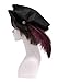 ANINECT Medieval Tudor Hat, Mens Renaissance Velvet Cap with Feather (Black, M)