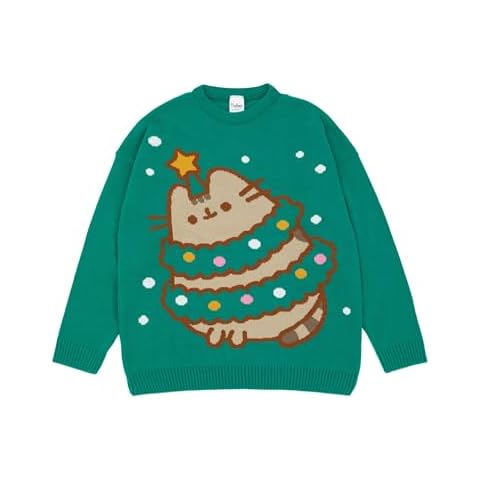 Pull de Noël Pusheen Vert Cover