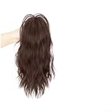 Parrucca ondulata in seta proteica, 35 cm, con clip ad alto volume (marrone