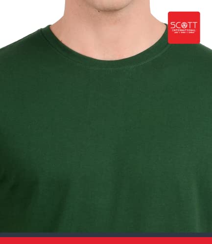 Image of Scott International Biowash T-Shirts for Men's & Boys- Round Neck, Half Sleeves, Cotton, Regular Fit, Stylish, Branded Solid Plain Tshirt for Men- Ultra Soft, Comfortable, Lightweight T-Shirt