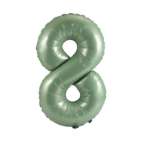 Image of YPSelected 32 Inch Large Foil Helium Number Balloon Birthday Wedding Party 0-9 (Olive Green, 8)