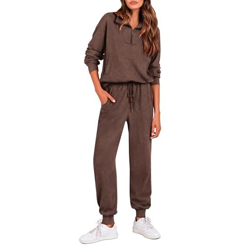 BTFBM Women’s 2 Piece Tracksuit Fall Outfits 2025 Long Sleeve Half Zip Sweatshirt Sweatpants Lounge Set Sweatsuits