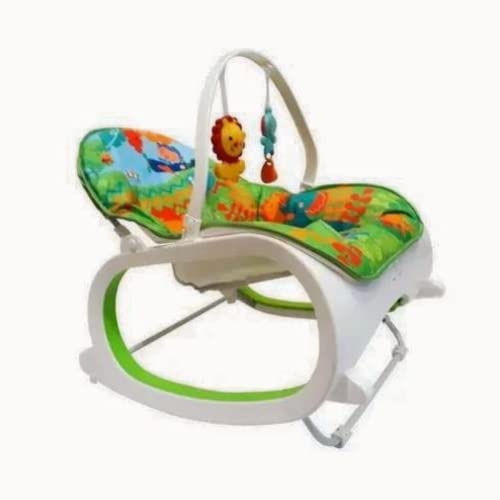 Cadeira De Descanço Bebê Vibratória Musical Cadeira Balanço Bebe Safari Color Baby Verde