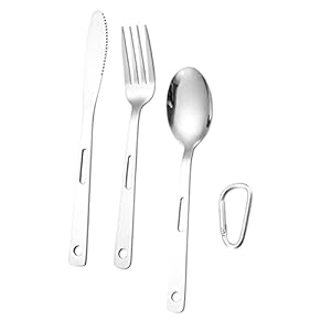 NOLITOY Edelstahl Camping Besteckset mit Steakmesser