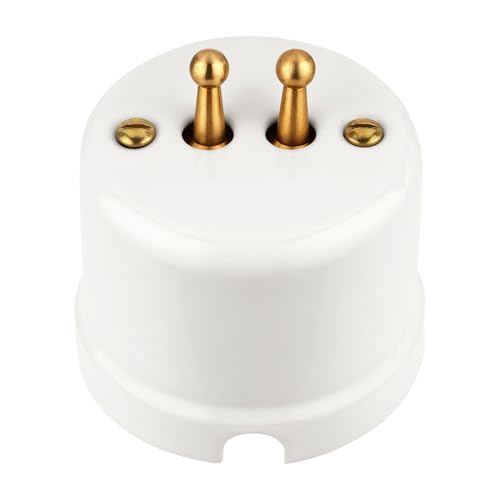 Interruptores dobles de porcelana retro QR1 empotrables