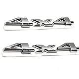 2PCS New 3D Zinc Alloy 4 x 4 Emblem Badge for Truck/SUV/Pickup Rear Tailgate Tail Gate Door 1500 2500 3500 (Silver)