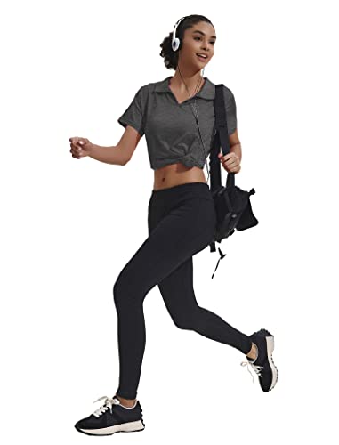 Coorun Golf Polo Shirts For Women Sports Shirts Quick Dry Athletic Polo For Tennis Black L #TOP5