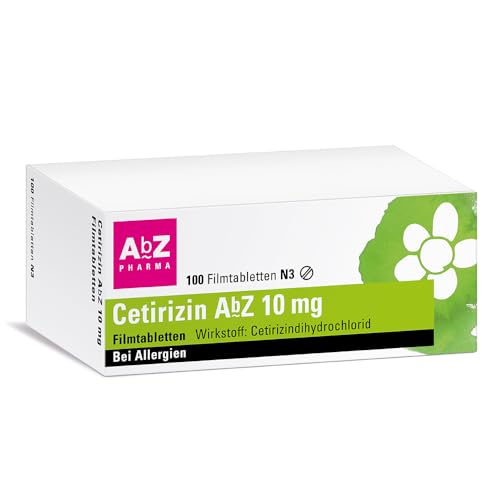 Cetirizin AbZ 10 mg Filmtabletten: Zur Behandlung von allergischen Symptomen wie Heuschnupfen und chronischer Nesselsucht,100 Filmtabletten