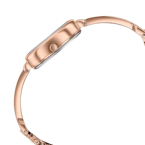 Image of Sonata Poze 8 Quartz Analog Watch with Jewellery Accessory for Women with Pink Dial & IP Rose Gold Alloy Strap - SP80176WM01W