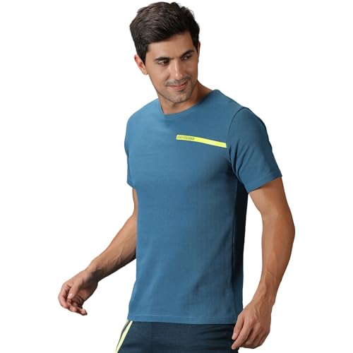Image of DOMIN8 Men's Breathable Polyester Sports Gym T-Shirt Blue