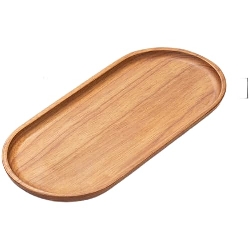 MoSundi Bandeja de madera para servir aperitivos y té, plato rectangular de madera de nogal con bordes lisos y base plana, estilo nórdico minimalista, 30 x 12 x 1,2 cm C