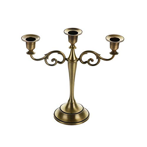 LULAA キャンドルスタンド キャンドルホルダー 5本 3本立て 灯燭台 蝋燭立て アンティーク ロマンチックな雰囲気作り インテリア パーティ 記念日 クリスマス 三色