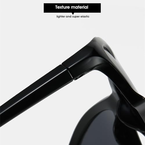 Lunettes de soleil œil de chat rétro au design punk géométrique noir