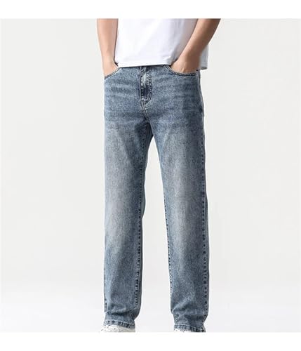 Men Baggy Jeans Pants Vintage Washed Button Fly Pockets Loose Straight Leg Denim Pants4