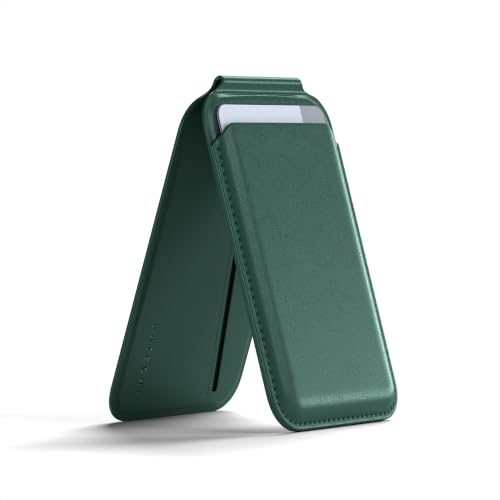 Image of Satechi Magnetic Magsafe Wallet, Double Flap Stand Card Holder, 4 Slots with Front NFC Pass-Through, Adjustable Phone Attachment for iPhone 17 /16 /15 /14 /13 /12, Travel Accessory - Forest Green