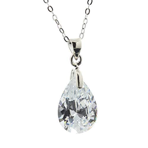 pewterhooter® pendant – 925 Sterling Silver with Diamond White Crystal – Gift Box