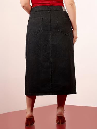Image of Miss Chase A+ Women's Regular High Rise Above Knee Stretchable Denim Shorts & Skirts