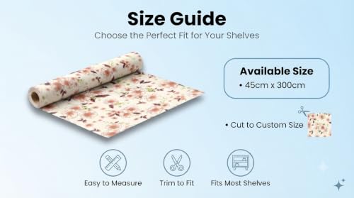 Image of Dribble (45cm X 300cm) Eva Shelf Liner Mat Roll, Non Slip Drawer & Cabinet Liner for Kitchen, Waterproof Oilproof Washable Fridge Mat, Anti Skid Multipurpose Mat Spring Lavender Terracotta