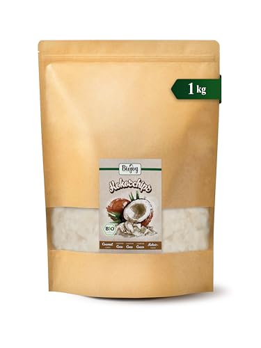 Biojoy Chips de Coco deshidratado Ecológico (1 kg), sin azúcar añadido y sin tostar