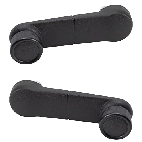 Image of TRQ Metal Reinforced Front Window Crank Handle Set Black Compatible with 2009-2014 Ford E-150 E-250 2009-2019 E-350 E-450 Super Duty 2000-2005 Excursion 1998-2014 F-150 2004 Heritage