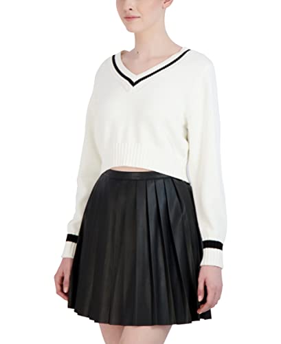 Bcbgeneration Women's Fit And Flare Mini Skirt Pleated Faux Leather, Black, Large #TOP1