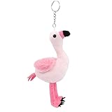 Zitokin Flamingo Plush Keychain Toys for Kids 7' Inch Stuffed Mingo Bird Plushie Backpack Purse Pendant Dolls Gift for Girls Children (Light Pink)