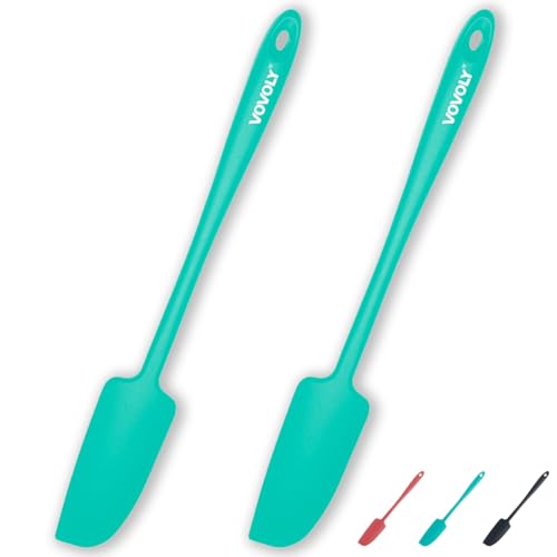 2-Pack Vovoly Silicone Jar Spatulas, Small Seamless Design Rubber Scraper