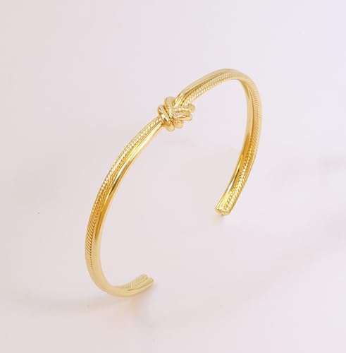 Simple Knot Love Knot Bangle Adjustable Open Cuffs Bracelet for Women Tie the Knot Bangle3
