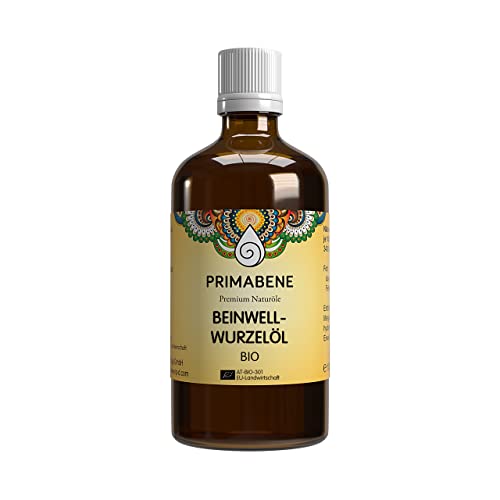 Primabene, Beinwellwurzelöl Bio - Mazerat aus Beinwellwurzel - Massageöl mit Jojobaöl hochdosiert - (1 x 100 ml)