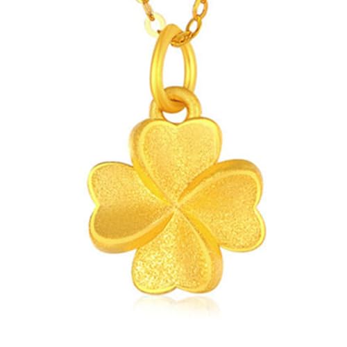 ccsmsm Colgante de trébol de cuatro hojas de oro 999 para mujer,...