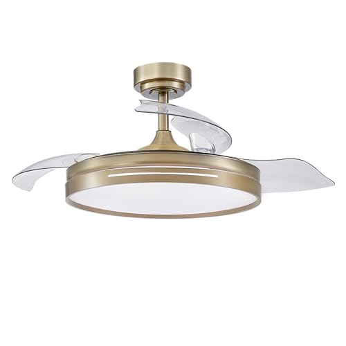 FABRILAMP AKUNADECOR Ventilador Dc Modelo Micenas L Dorado Con Led 72 W