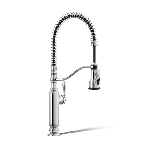 Product Image of the KOHLER Tournant Semi-Professional Pull-Down Kitchen Sink Faucet, Commercial Kitchen Faucet with Pull Down Sprayer, 77515-CP, Polished Chrome