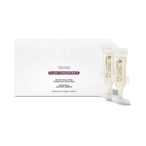 PFC Cosmetics - Concentrado en Ampolla Facial Flash Efecto Lifting Inmediato.5mlx10amp. Antiarrugas, Regenerador y tensor. Luminosidad. Pre-base Maquillaje para Eventos. Hidratante. Antiedad.