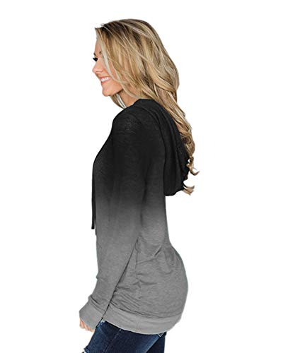 Amstt Women's Casual Hoodies Tops Long Sleeve Drawstring Pullover Sweatshirts Tops with Pocket - Image 3