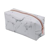 Rumfo Makeup Bag Cosmetic Storage Bag With Zipper, Waterproof Marble Pattern Hand Pouch for Pencil Eyeliner Makeup Brush Lipstick Face Powder Hand Cream, Rose Gold