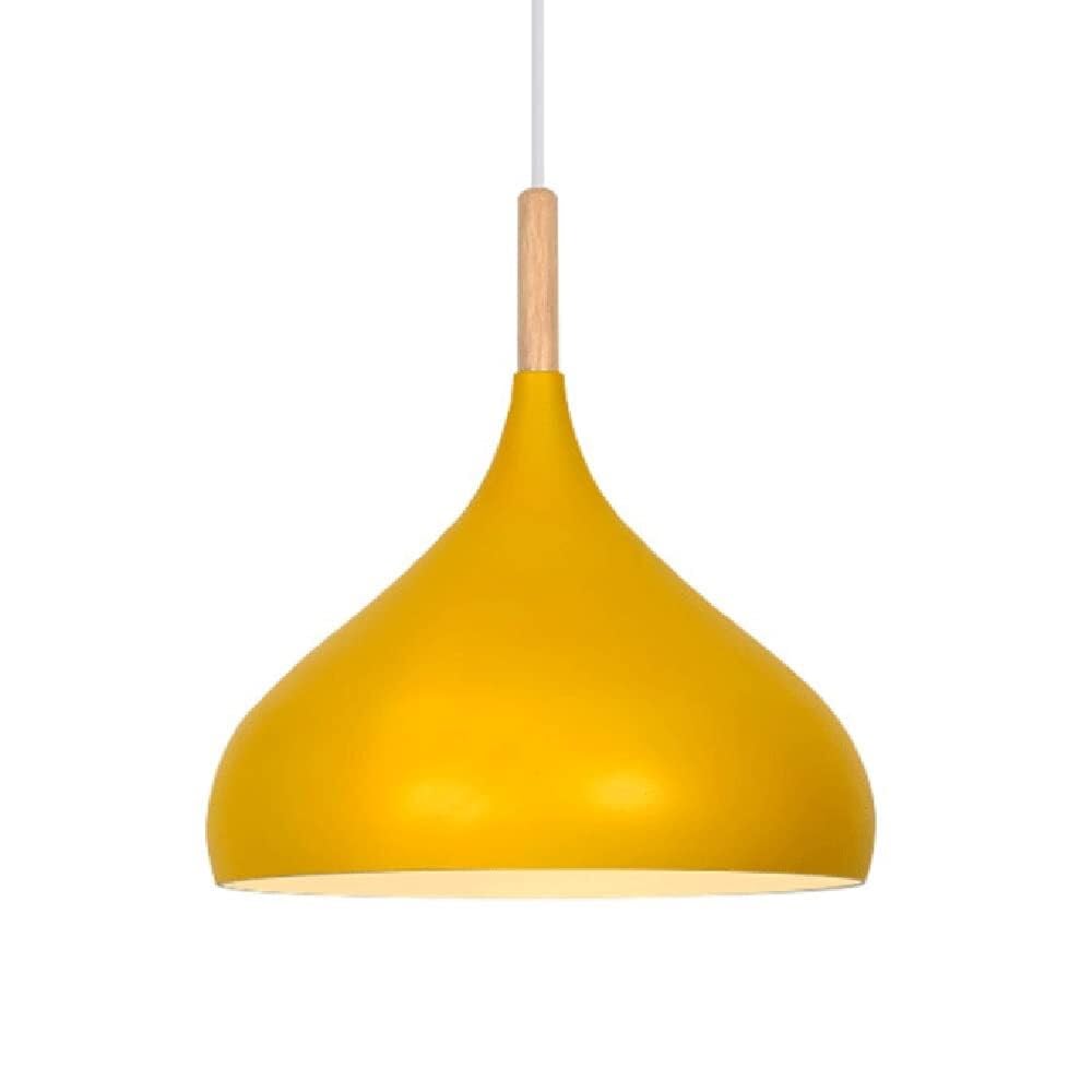 KXEcoLife Creative Bohemian Hanging Lights Led Single Head Hollow Pendant Lamp Household European Ceiling for Kitchen Island Dining Room Bedroom Hallway(Yellow,16.5in*16.5in)