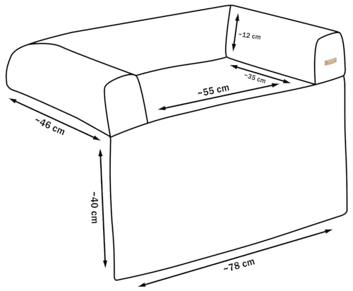 Velinda Hundebett Hundeschlafplatz Hundesofa Hundeliege Schutzmatte für Sofa Sofaschutz (Farbe: grau (Cord))