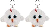 NICI Glubschis: Das Original – Glubschis Schlüsselanhänger Henne Henlou 9 cm – Huhn Kuscheltieranhänger mit Schlüsselring für Schlüsselband, Schlüsselbund & Schlüsselhalter – Taschenanhänger