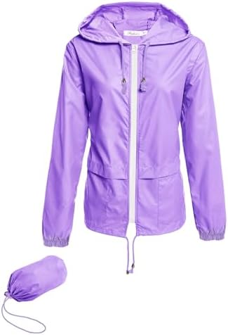 Hount Women's Lightweight Hooded Raincoat Waterproof Packable Act...