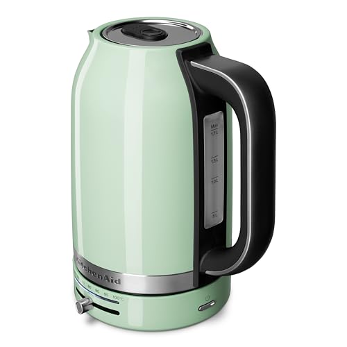 KitchenAid Bouilloire Électrique avec Temperature Réglable de 50 à 100°C - 5KEK1701EPT - Vintage Design en Inox - Avec Filtre Anticalcaire Amovible - Capacité de 1,7 L - 2400W - Macaron Pistache Vert
