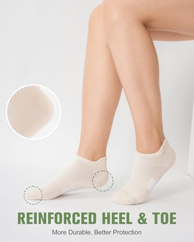 Image of Niorasen Ankle Socks for Women, 6 Pairs Breathable Bamboo Viscose Low Cut Thin Socks,Moisture Wicking Casual Sports Running