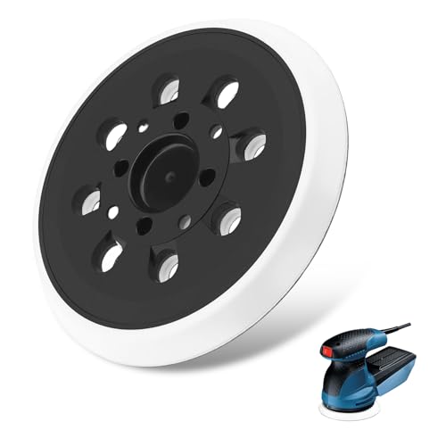 HAFRILY Bosch Schleifteller 125mm Klett 8-Loch für Bosch Pex 400 AE/Pex 300 AE Ersatz Schleifplatte mit Hook für Bosch Exzenterschleifer